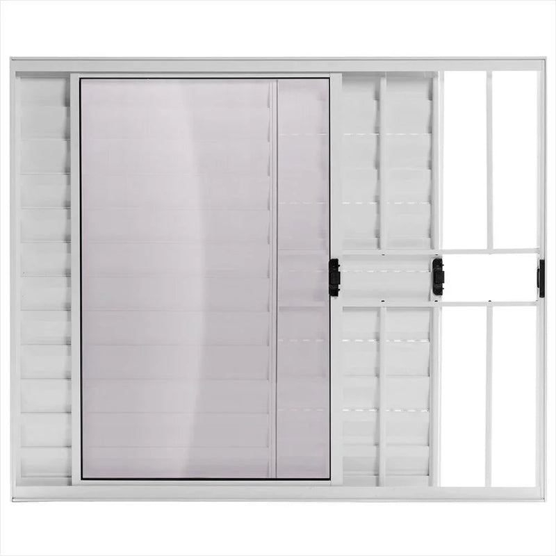 Veneziana Linha Modular Branca 1,20x1,20 3 Folhas com Grade Esal