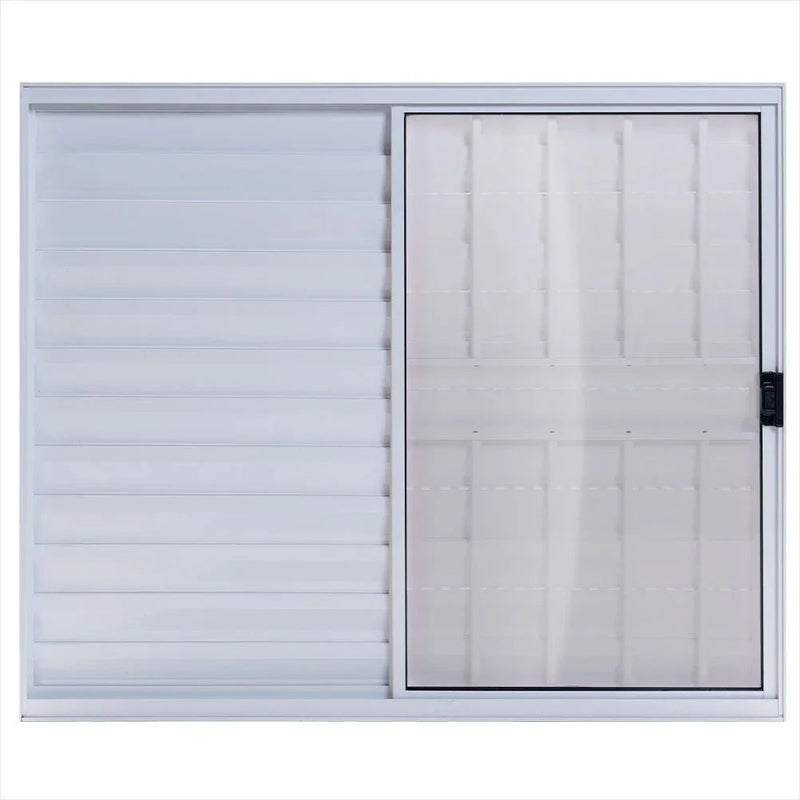 Veneziana Linha Modular Branca 1,00x1,00 3 Folhas com Grade Esal