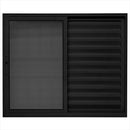 Veneziana Linha Maxx Preta com Tela Mosqueteiro 1,00x1,50 3 Folhas com Grade Esal